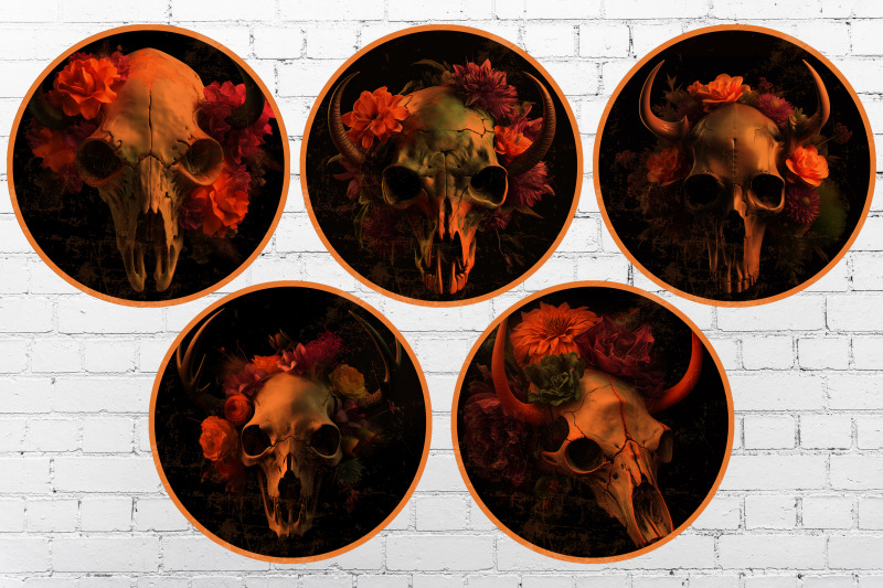 halloween-coasters-png-skull-round-sublimation