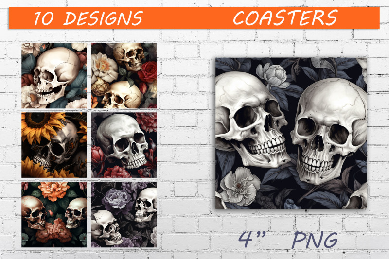 square-halloween-coaster-png-flower-skull-sublimation