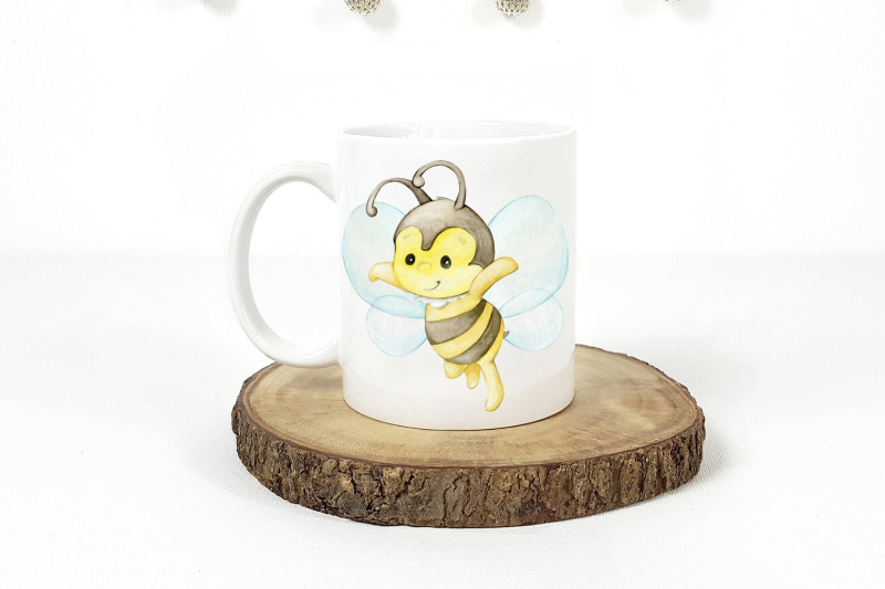bee-watercolor-clipart-baby-bee-clip-art-nursery-decor-baby-shower