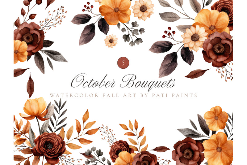 watercolor-autumn-bouquets-clipart-set
