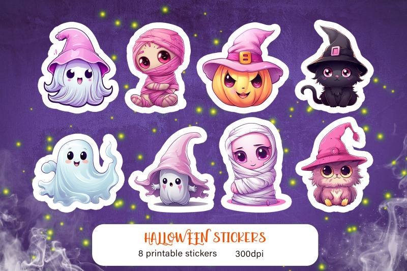 cute-cartoon-characters-sticker-pack-halloween-sticker-png