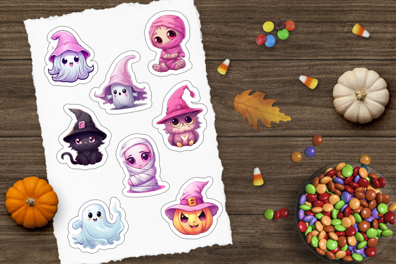 cute-cartoon-characters-sticker-pack-halloween-sticker-png