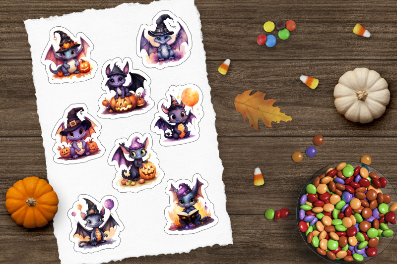 cute-cartoon-dragon-sticker-pack-halloween-sticker-png