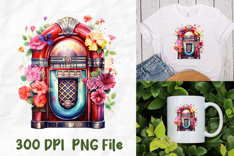 retro-vintage-jukebox-pink-flower