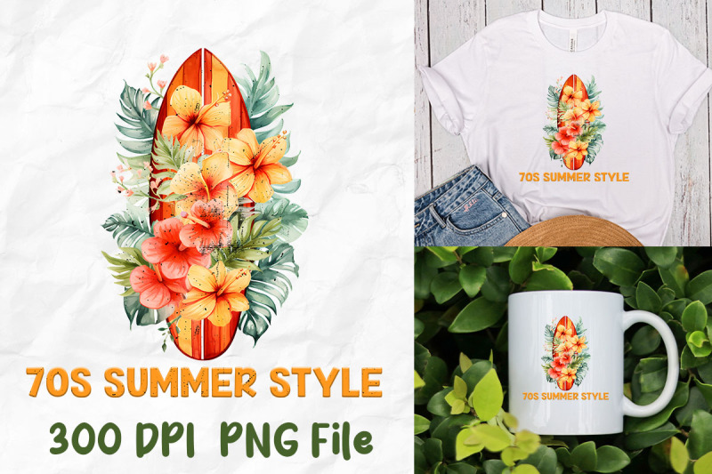 70s-summer-style-surf-board-tropical