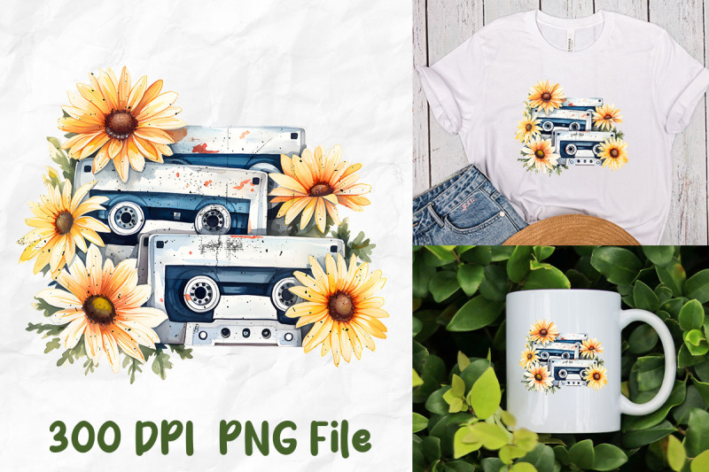 retro-cassette-tapes-daisy-flower