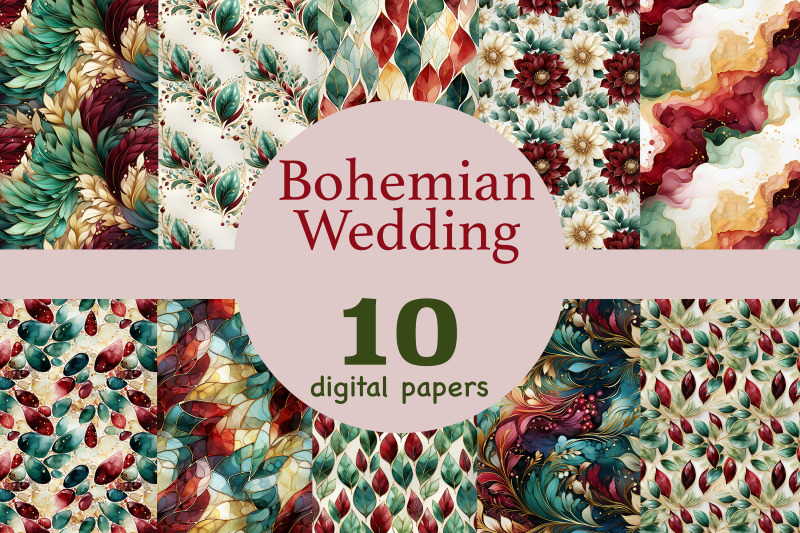 bohemian-wedding-digital-paper-boho-wedding-pattern