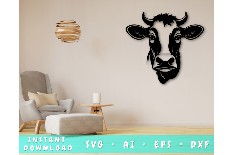 cow-laser-svg-cut-file-cow-glowforge-file-cow-dxf-cow-wall-art-svg