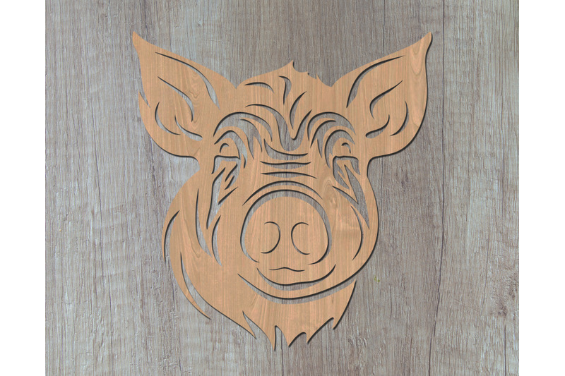 pig-laser-svg-cut-file-pig-glowforge-file-pig-dxf-pig-wall-art-svg