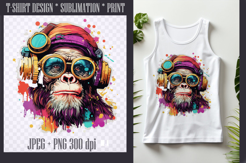 bright-watercolorhippie-monkey-transparent-png-jpeg