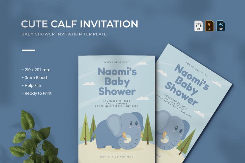 cute-calf-baby-shower-invitation