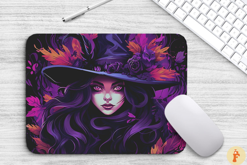 a-purple-witch-039-s-face-mouse-pad-design