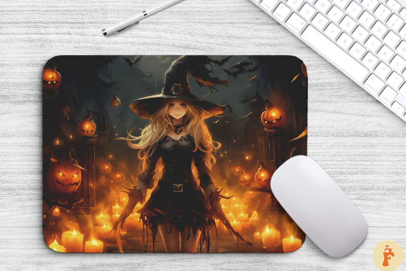 beautiful-witch-halloween-mouse-pad