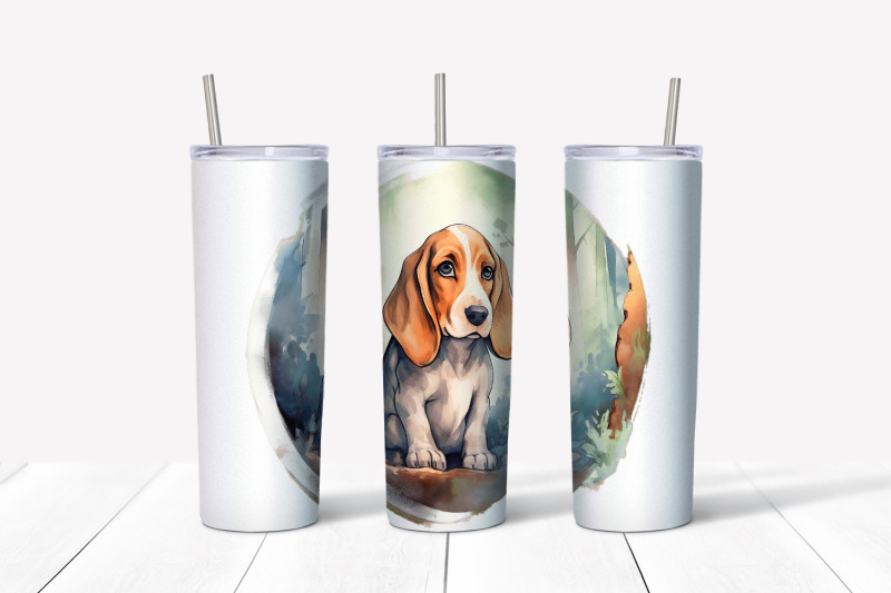 watercolor-beagle-dog-tumbler-wrap-20-oz-skinny-tumbler