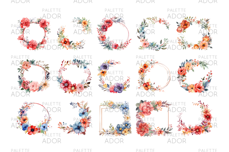 watercolor-floral-wreaths