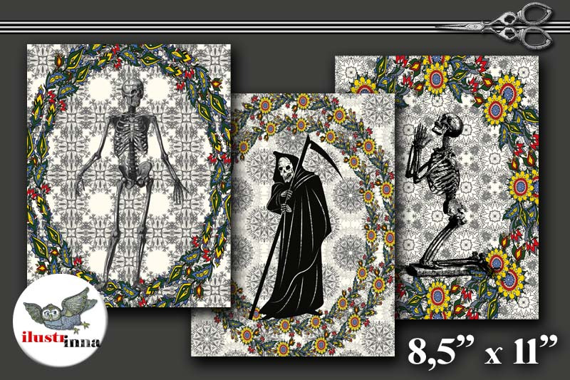 death-and-flowers-halloween-digital-pages-8-5-quot-x11-quot-volume-1