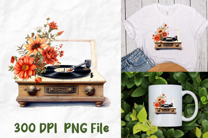 old-school-vinyl-turntable-wild-flower