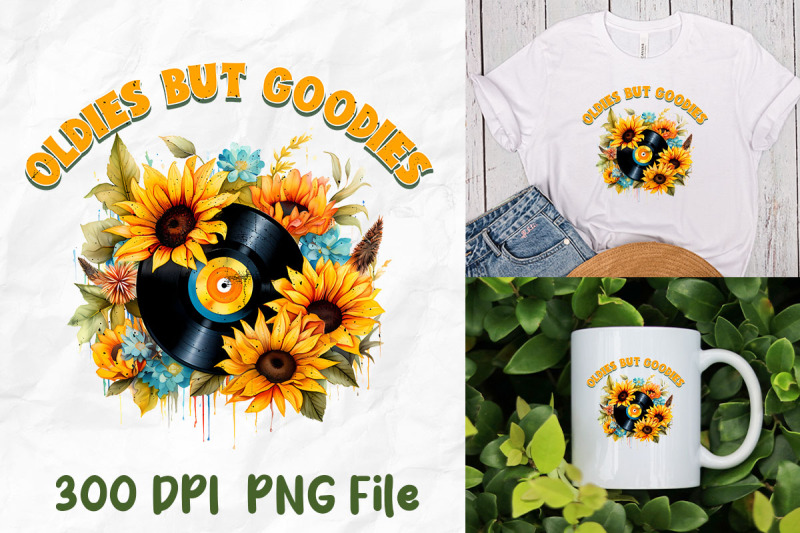 old-but-good-vinyl-disc-sunflower