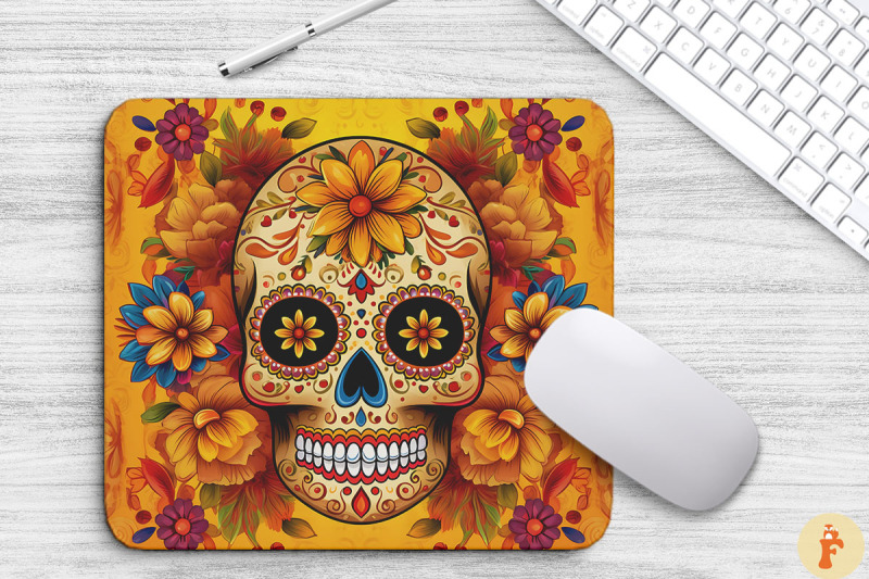 colorful-sugar-skull-mouse-pad-bundle