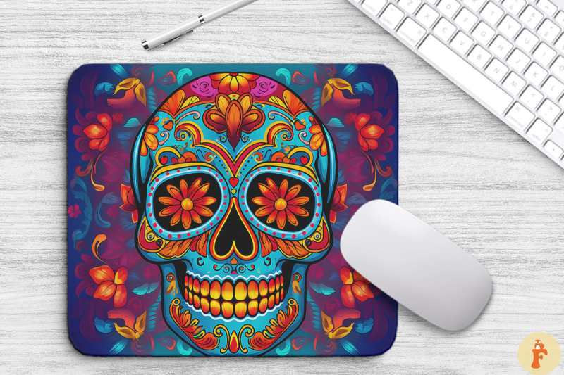 colorful-sugar-skull-mouse-pad-bundle