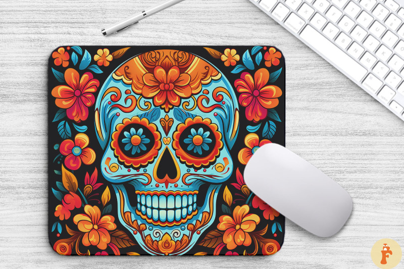 colorful-sugar-skull-mouse-pad-bundle