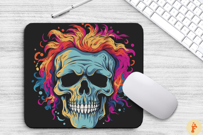 skull-hippie-tie-dye-style-mouse-pad