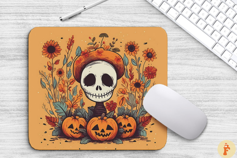 vintage-skeleton-with-pumpkin-mouse-pad