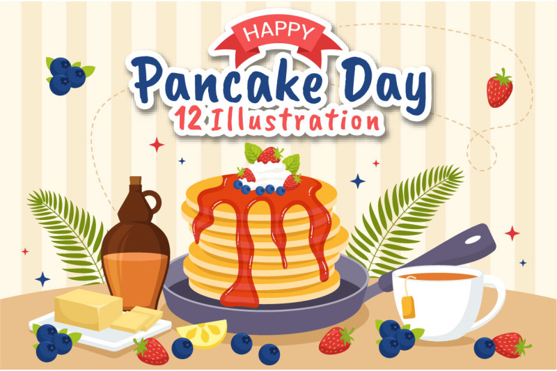 12-pancake-day-vector-illustration