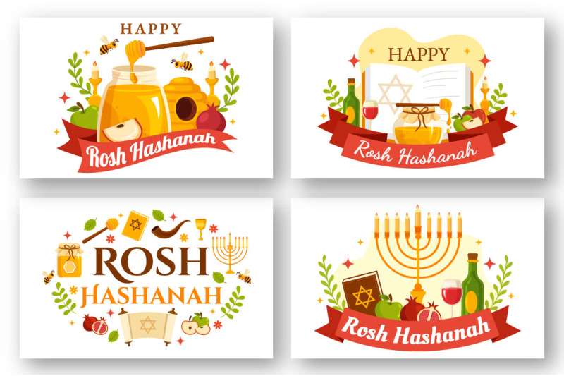 12-happy-rosh-hashanah-vector-illustration