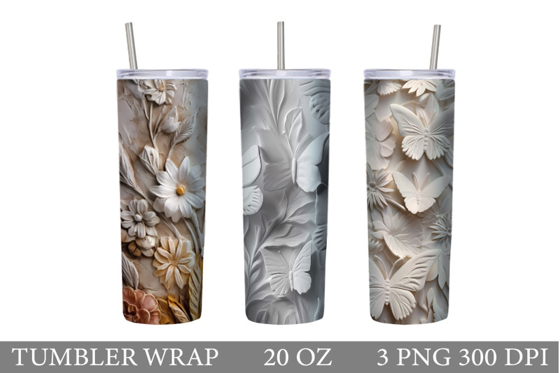 3d-flowers-tumbler-wrap-3d-butterly-plaster-tumbler