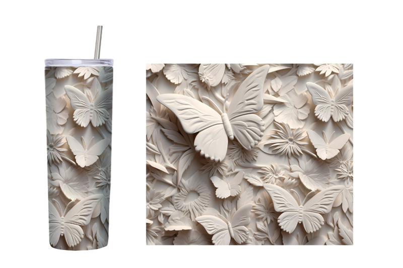 3d-flowers-tumbler-wrap-3d-butterly-plaster-tumbler