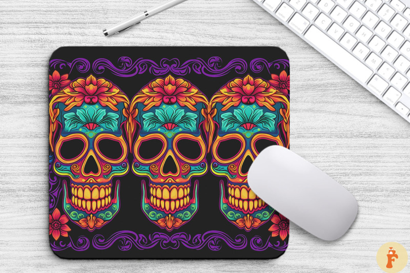 triple-sugar-skull-mouse-pad-design