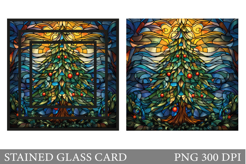 stained-glass-christmas-tree-card-stained-glass-card-design