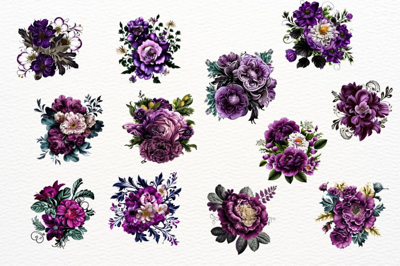 gothic-vintage-watercolor-flowers