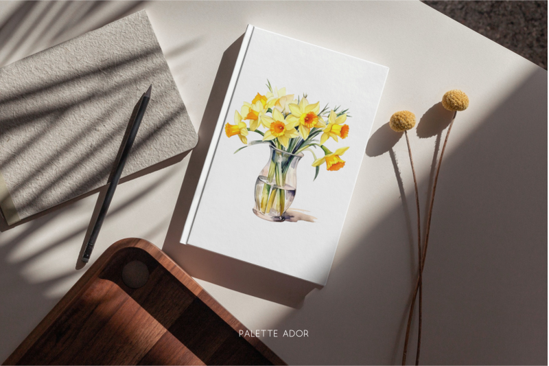 watercolor-flowers-in-vase