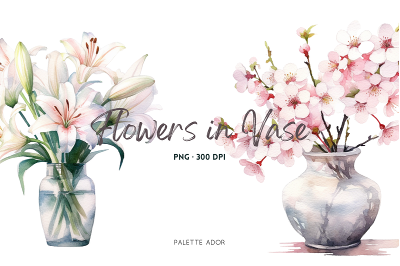 watercolor-flowers-in-vase