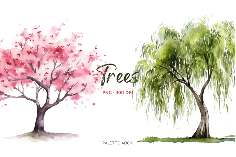 watercolor-trees