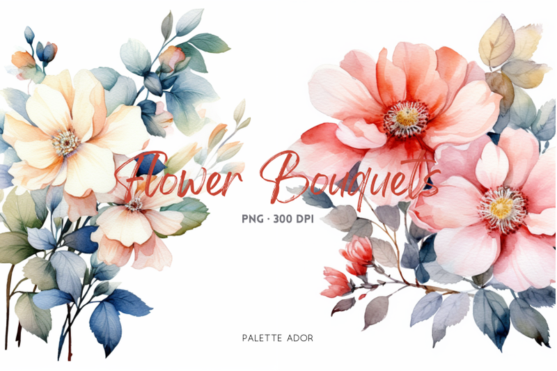 watercolor-flower-bouquets