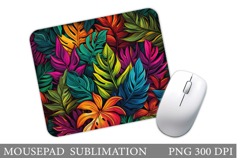 tropical-mouse-pad-sublimation-tropical-leaves-mouse-pad
