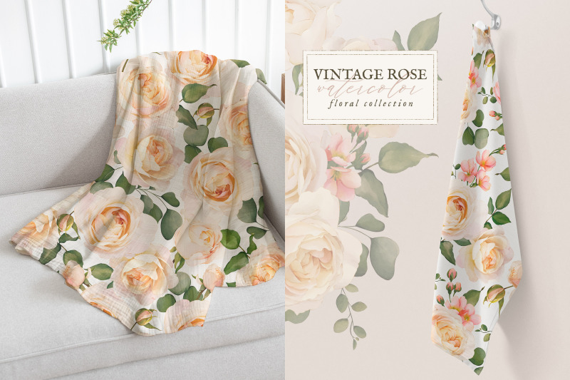 vintage-rose-watercolor-floral-collection
