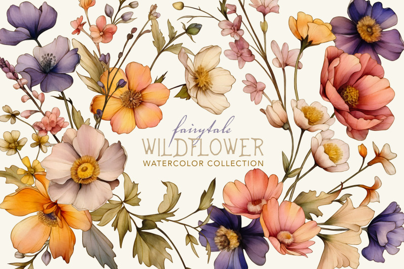 fairytale-watercolor-wildflower-clip-art-collection