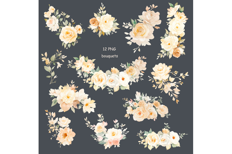 cream-and-blush-greenery-floral-clipart-watercolor-neutral-floral