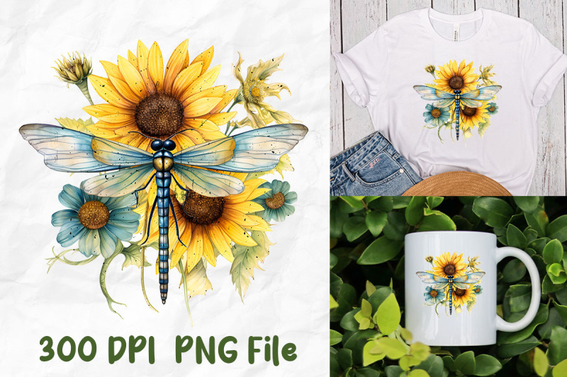 hippie-dragonfly-sunflower-vintage