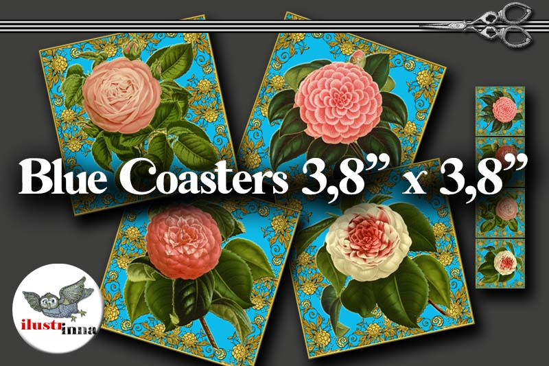 printable-blue-coasters-set-damask-and-roses