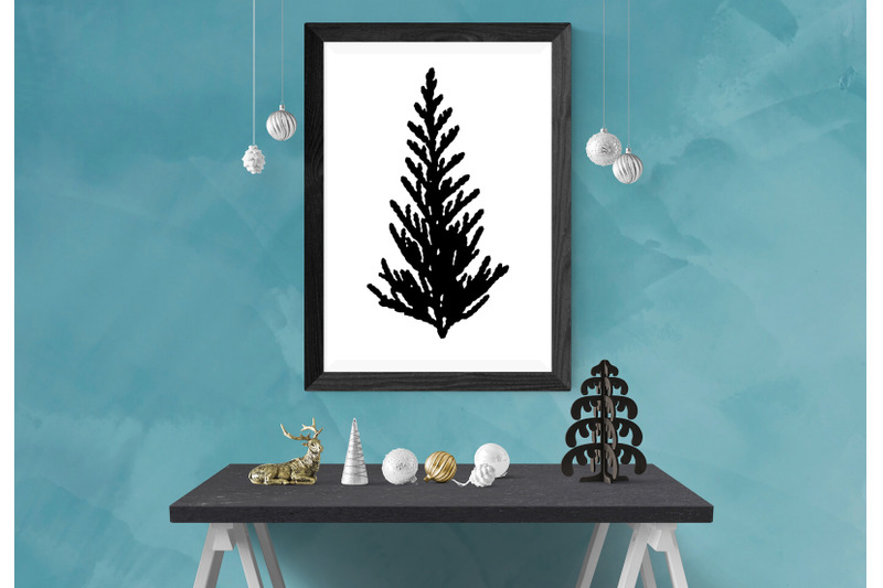 fir-and-spruce-branch-silhouette-art