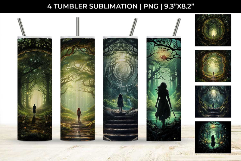 enigmatic-woods-tumbler-mystic-adventure-forest-magic-fairytale-dre