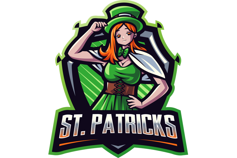 leprechaun-girls-esport-mascot-logo-design