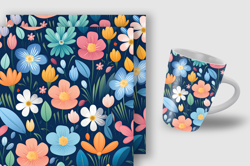 cute-preppy-flowers-digital-paper-patterns