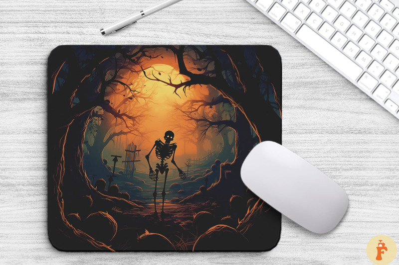 skeleton-halloween-mouse-pad