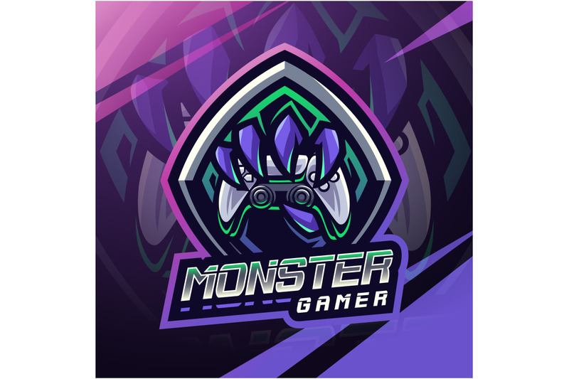 monster-game-controller-esport-mascot-logo-design